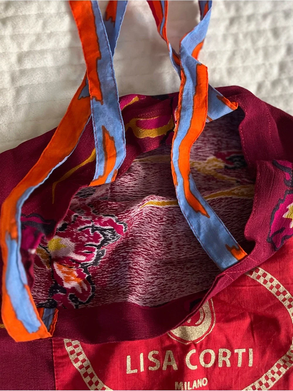 Lisa Corti Milano Silk Floral Carrier Bag